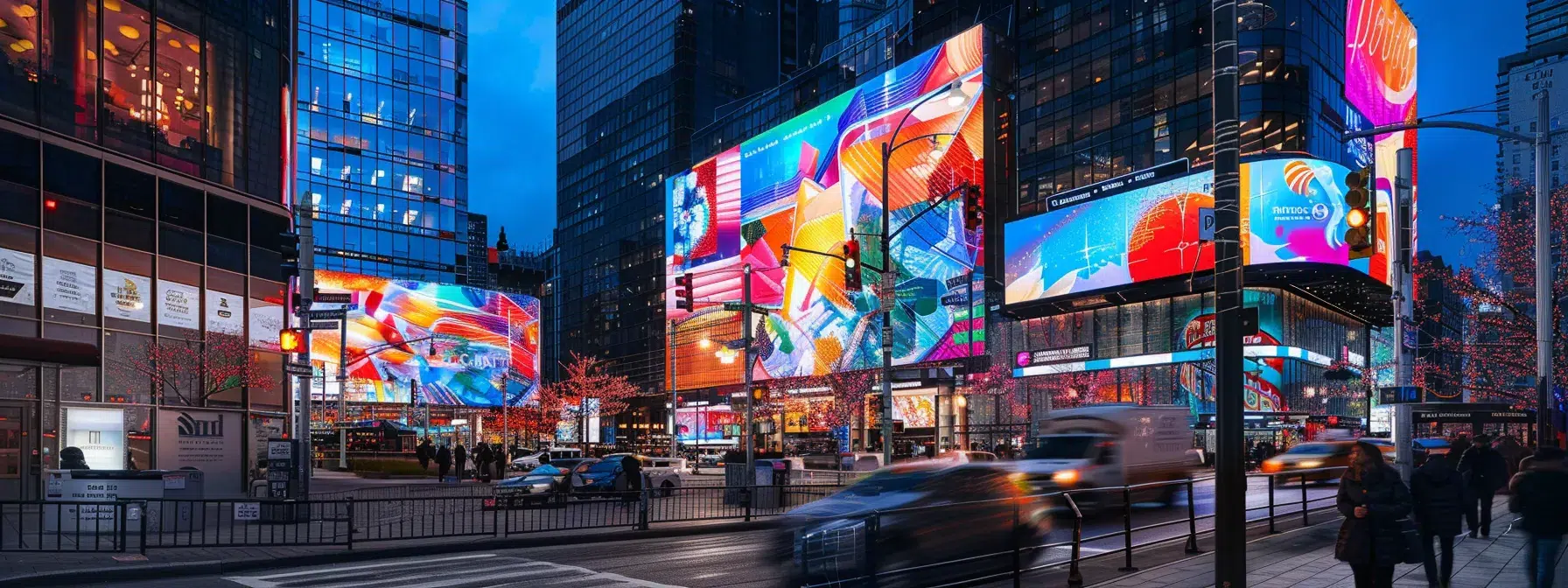 a vibrant cityscape with targeted ads displayed on mobile phones in different locations, showcasing the power of facebook geo-targeting for local campaigns.